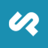 White stylized letter S logo on a blue square background.